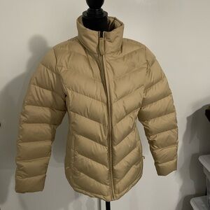 The north face light tan puffer jacket size large